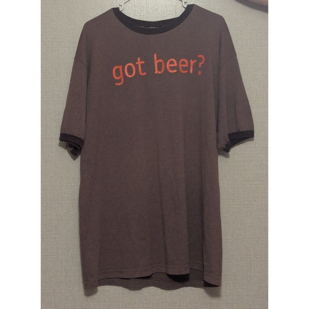 Vintage Y2K Carbon Humor Got Beer? T‎ shirt Brown Size XL